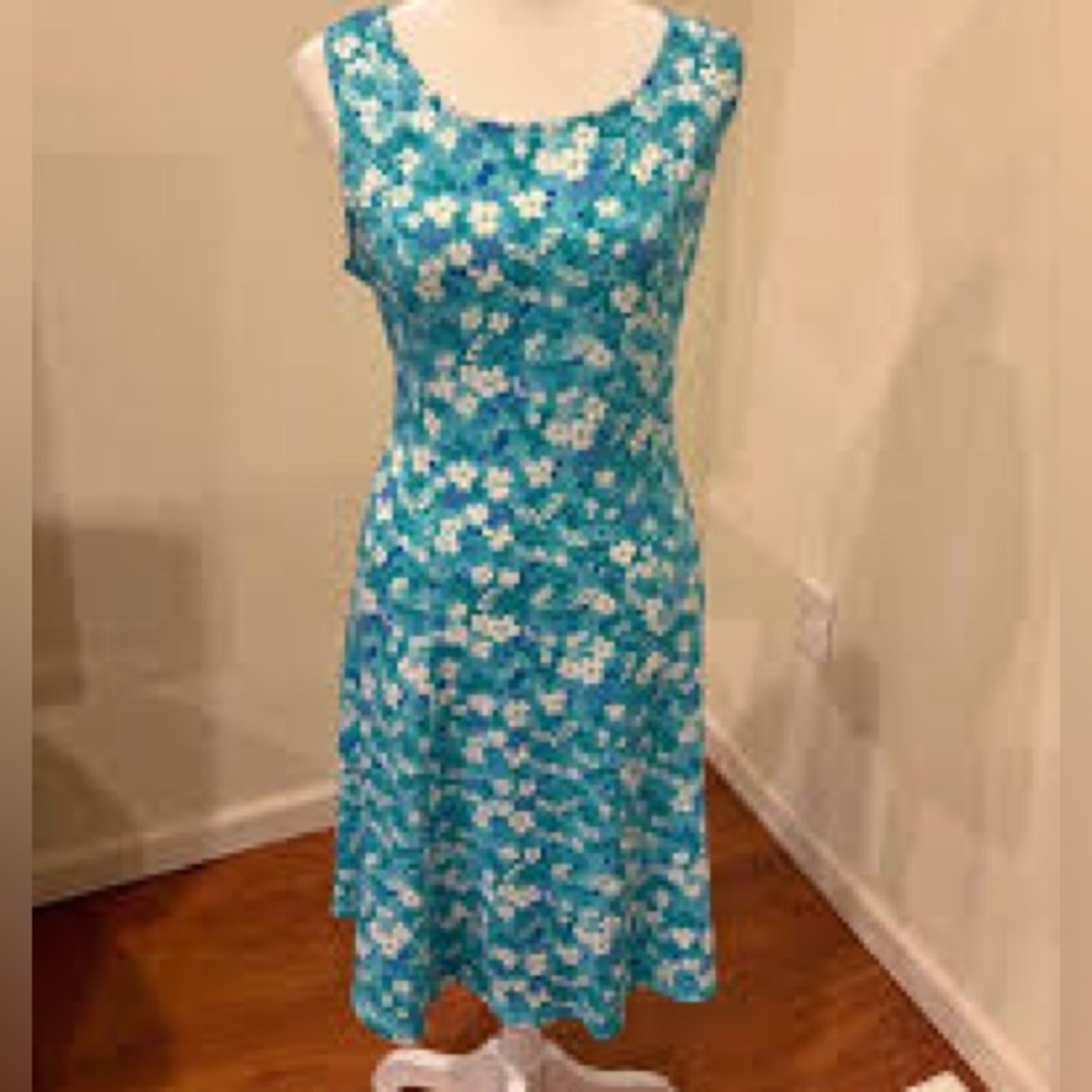 MAKE OFFER! Hey Sweet Summer Child! Floral Teal and Blue A-Line Sleeveless Dress